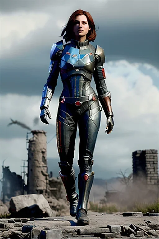 ultrarealistic, ruined city,__mass effect armor__, __angles__, 19 year old woman, strikingly beautiful, ginger hair, silver colour, [__starlets__|__starlets__], (pale __skincolor__ skin:1.2), __camera__, _hair_, detailed face and eyes, medium breasts, leather choker, freckles, dynamic pose, resolved expression, __accessory__, strappy outfit, (straps:1.1), sword in scabard on left hip, (buckles, buttons, snaps, rings:1.0), haltertop style breastplate, detailed eyes, plump lips, sci-fi theme