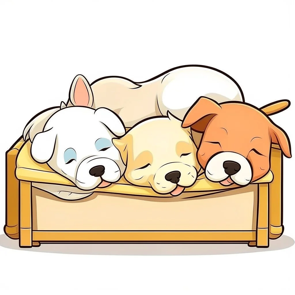 puppies sleeping cartoon