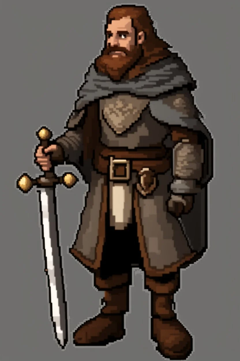 character sprite for pixel game in the medieval style. --ar 2:3 --uplight