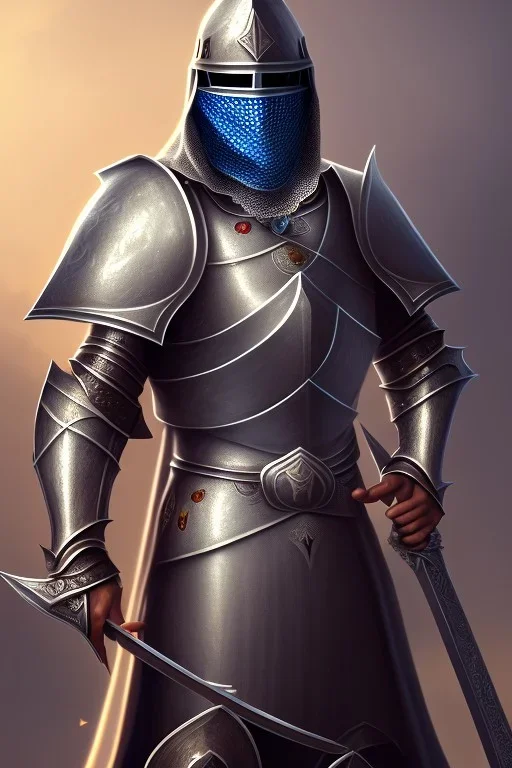 Muslim, masked knight, full body and head, armor, 8k resolution, with sword, knife and shield