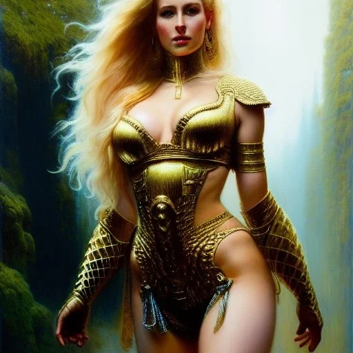 Drawing of beautiful face,'beautiful,Busty blonde Cammy',intense stare, ancient skintight armor, balanciaga fashion clothe painting by gaston bussiere, greg rutkowski, yoji shinkawa, yoshitaka amano, tsutomu nihei, donato giancola, tim hildebrandt, Oil on canvas, cinematic composition, extreme detail,fit full head inside picture,16k