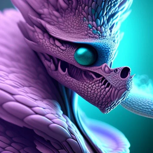 teal and purple smoke, detailed, realistic, 4k