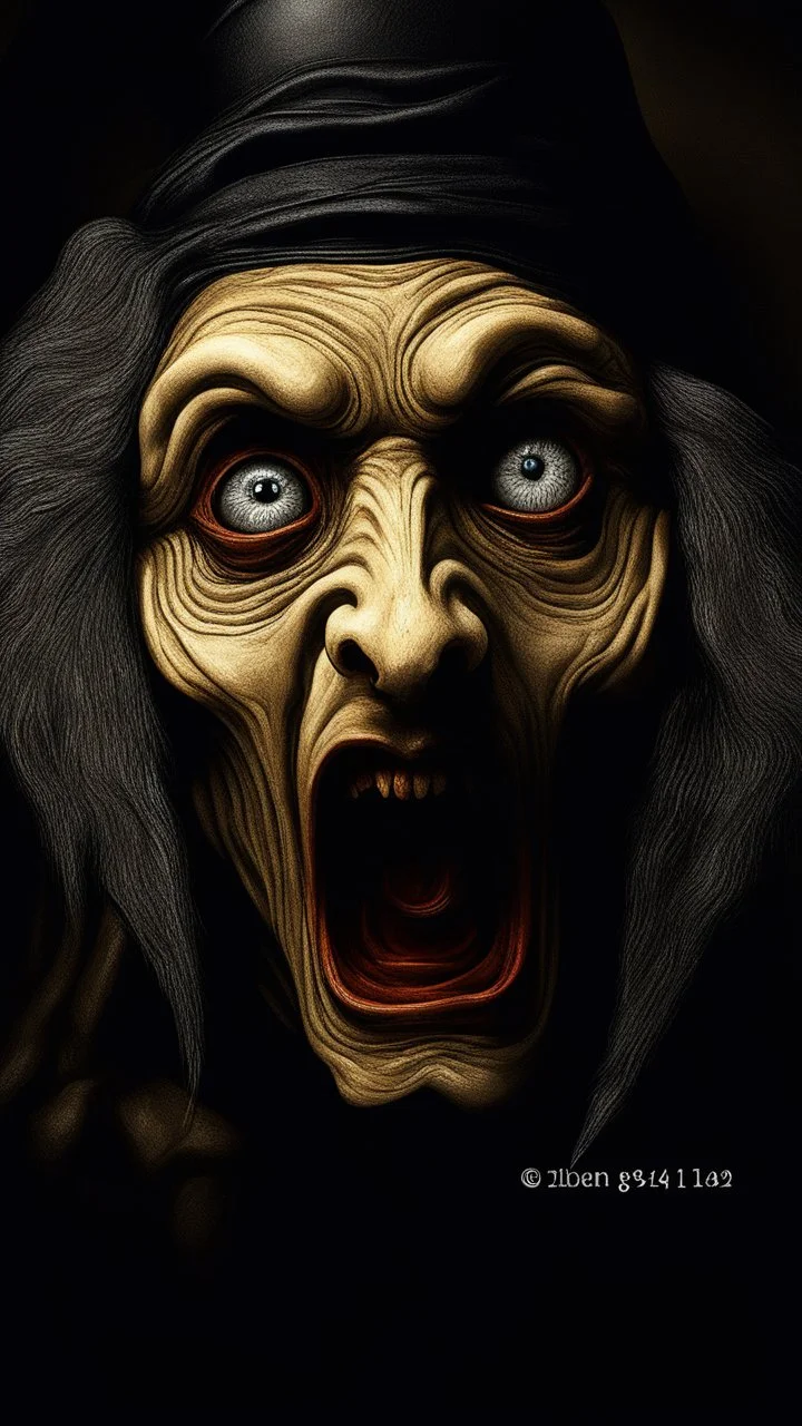 The wolf man Howling in giger style