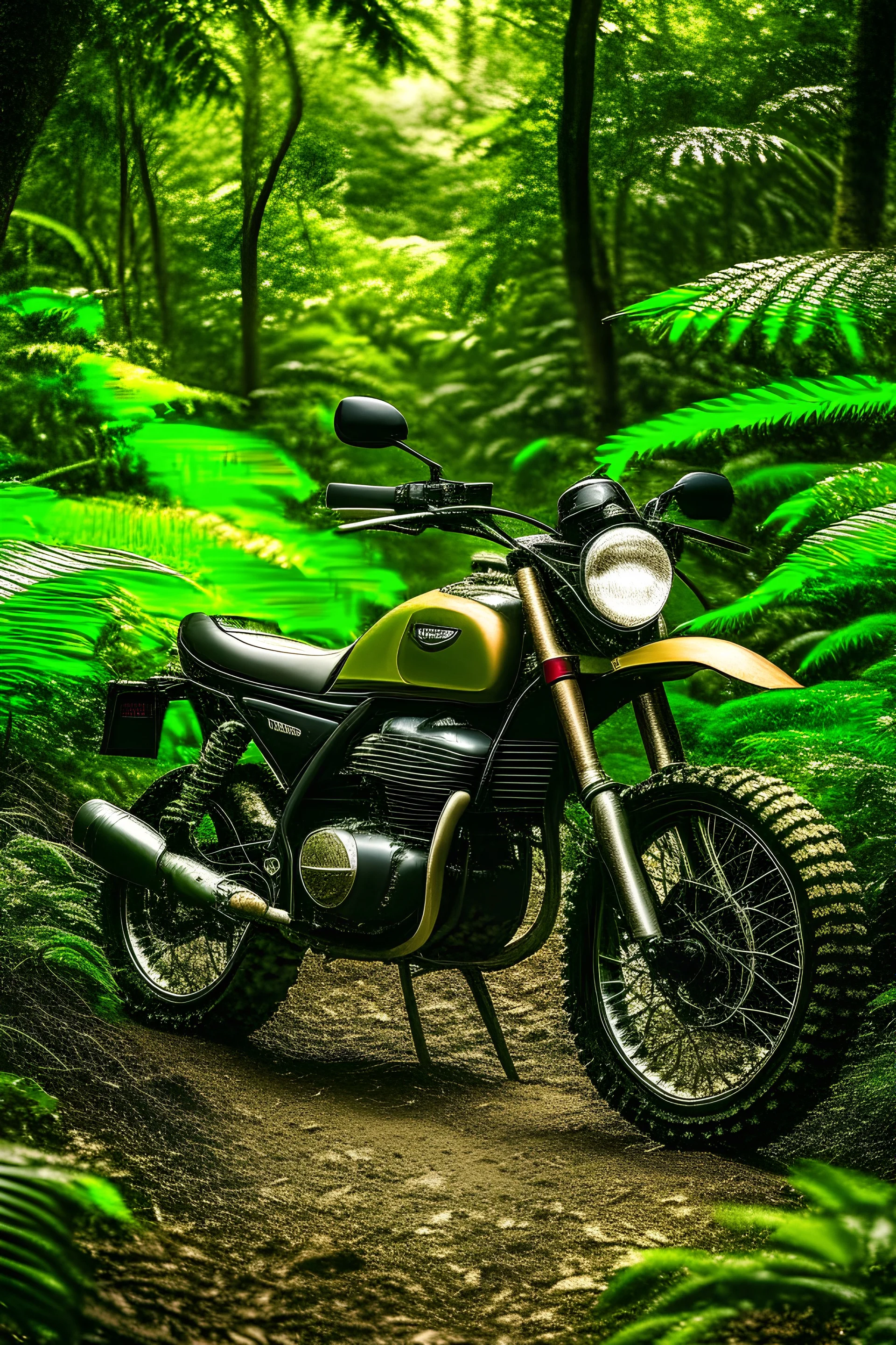 Hero motorcycle in jungle