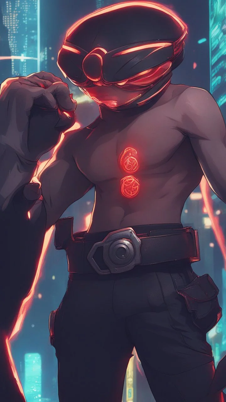 Lee Sin from League of Legends in cyberpunk