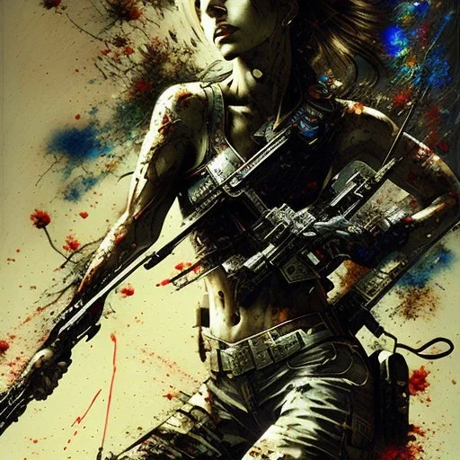 style <Jackson Pollock> <Yoji Shinkawa>,