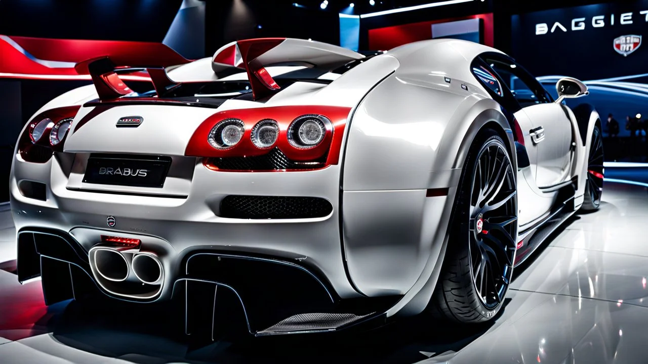 Bugatti Veyron BRABUS ROCKET, rear view, desktop wallpaper, 4K, Cinematic