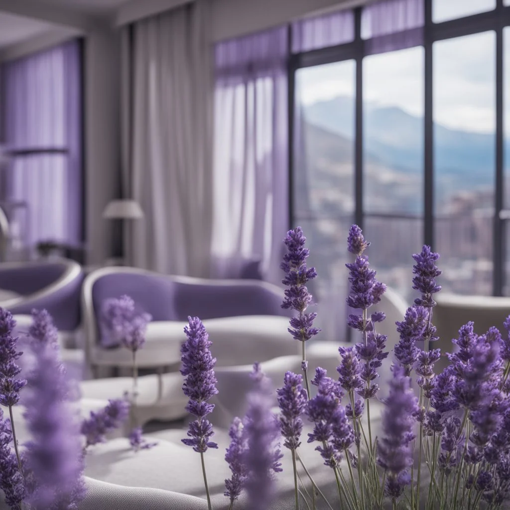 Concept of a lavender flower in a tourist hotel