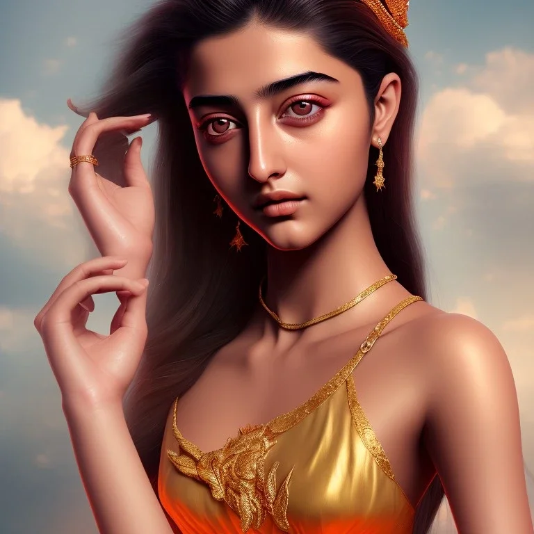 ananya pandey, hot rose goddess, by Mahmoud Sai, golden hour ,close up, 8k