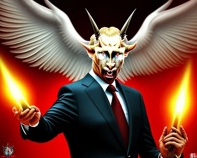 president Putin angry satan with horns