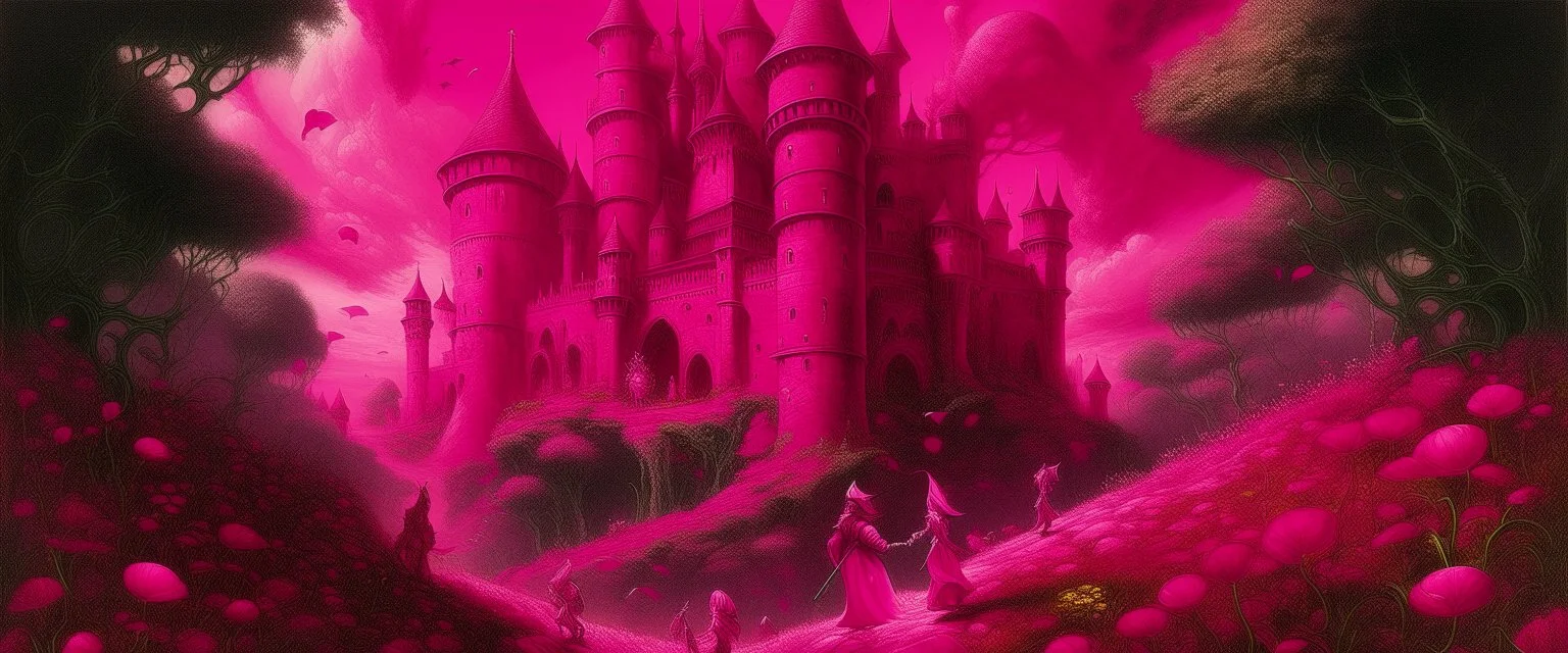 A magenta kingdom with hearts painted by Albrecht Durer