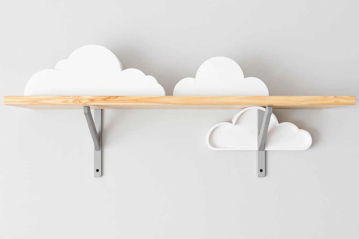 shelf brackets shaped like clouds