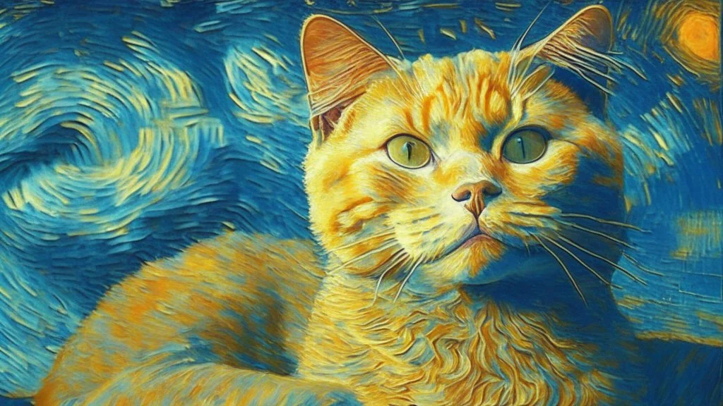 Portrait of a cat by Van Gogh