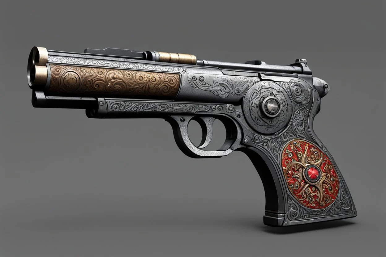 An old revolver that I made some time ago based on a piece of concept art by Keith Thompson. This is fanart based on concept art from Iron Kingdom, in case there's any doubt. Specs: 7.300 triangles 2048*2048 PBR textures Software used: Blender, xNormal, Photoshop, nDo and Marmoset Toolbag 2.