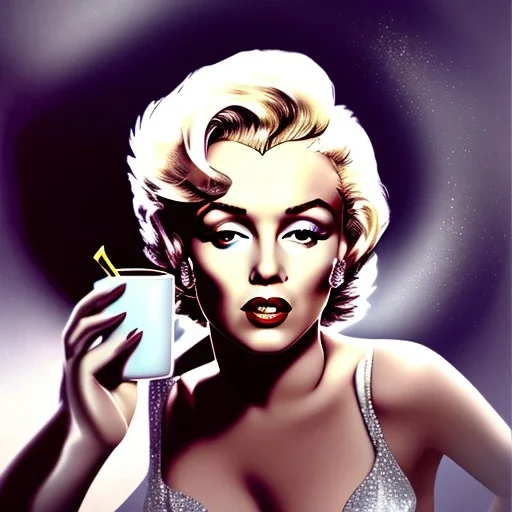 Me having coffee with Marilyn Monroe on an airplane