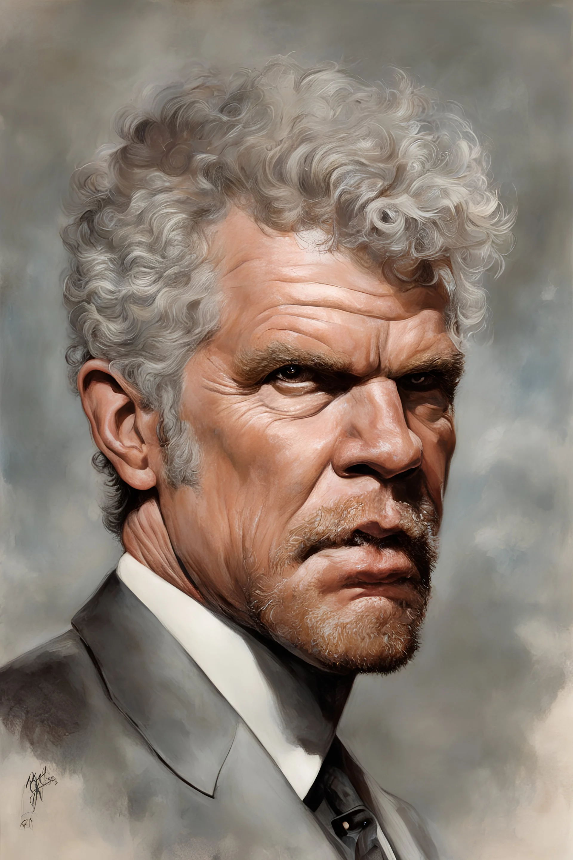 Presidential portrait - Ron Perlman - by Boris Vallejo