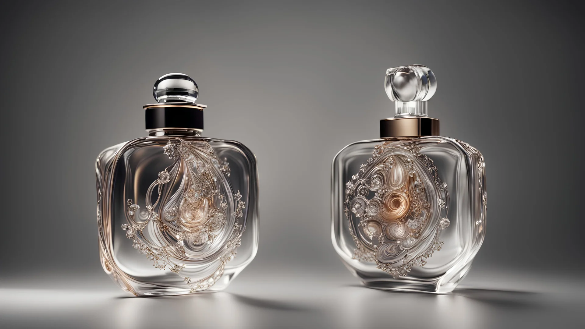 Conceptualize a perfume bottle that defies conventions and imagination. a design so unique and captivating that it becomes a work of art, seamlessly blending aesthetics with fragrance, Shot on a Hasselblad high format camera with a 100mm lens. Cinematic lighting. Very accurate representations and details for the photos 4k, 8k, 16k, full ultra hd, high resolution and cinematic photography --ar 3:2 --v 5 --upbeta --v 5 --Screen Space Reflections --Diffraction Grading --Chromatic Aberration --GB