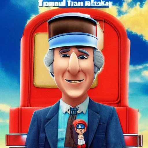 Larry David as Thomas the Tank Engine in a Saturday Night Fever dream movie poster