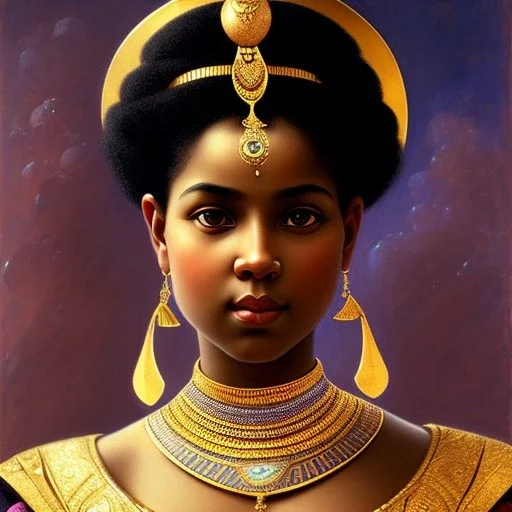 :Portrait of Cleopatra princess:: : ILYA REPIN Portrait of a Negress (1907) :: : Egyptian makeup :: : lithograph, ink drawing :: : trending on artstation, insane details ::