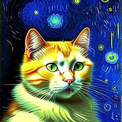 Portrait of a cat by Van Gogh