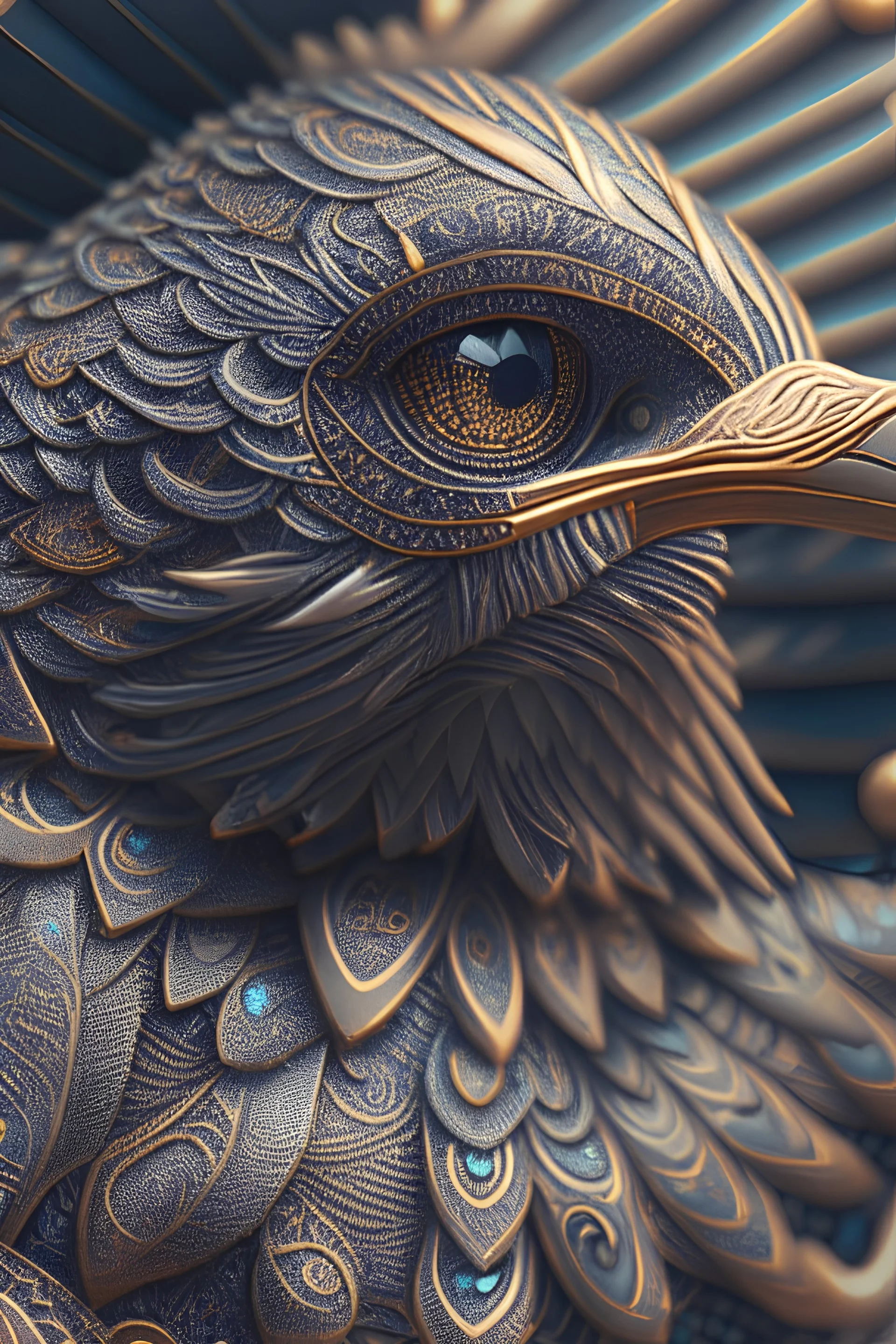 Thunderbird,intricate, high detail, behance, microworlds smooth, macro sharp focus, centered