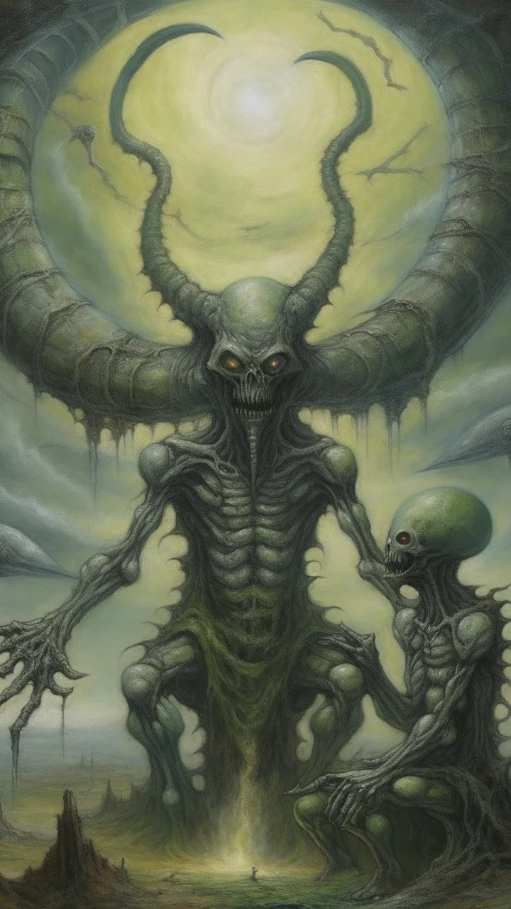 oil painting, Believing the strangest things, loving the alien And your prayers they break the sky in two