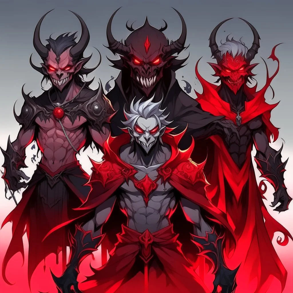 Black demon and red demon and dimond demon