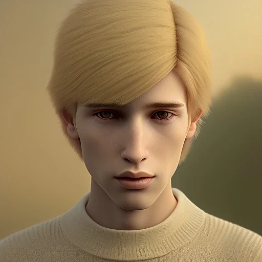 realistic portrait, medieval fantasy setting, man, 20 year old, messy blond hair, round face, naïve, round face, UHD