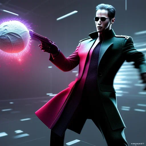 neo in the matrix fight, render, high detail