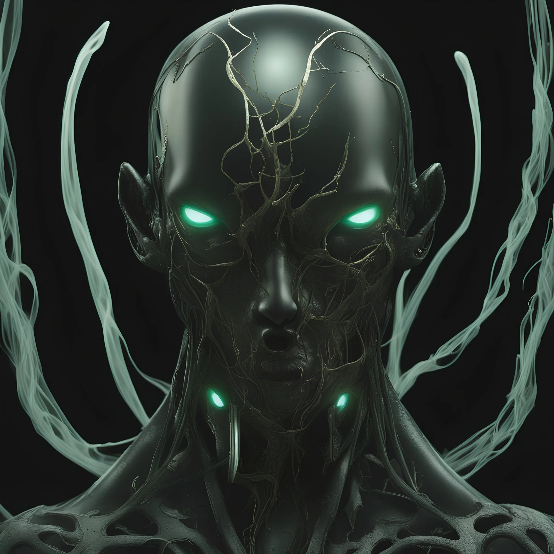 Humanoid, black body, tendrils, containment breach, black head, featureless head