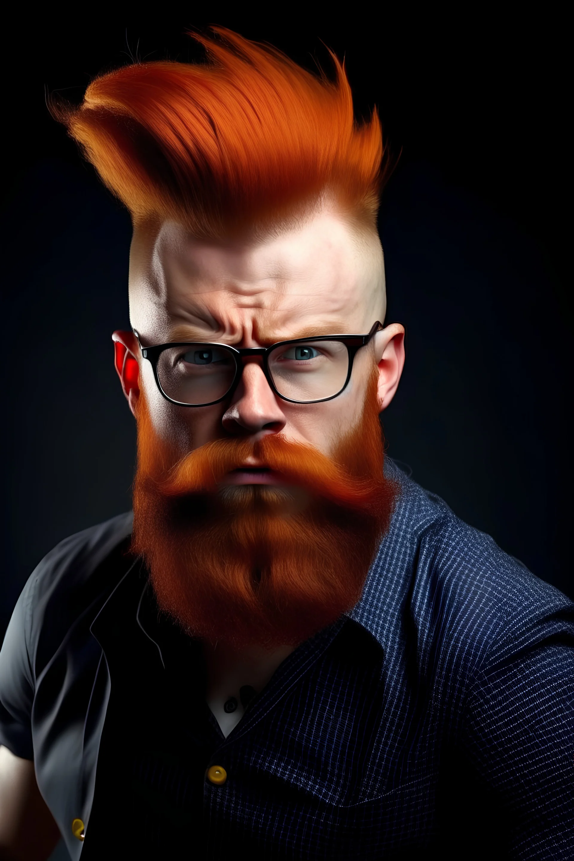 ginger teacher with beard and mohawk angry