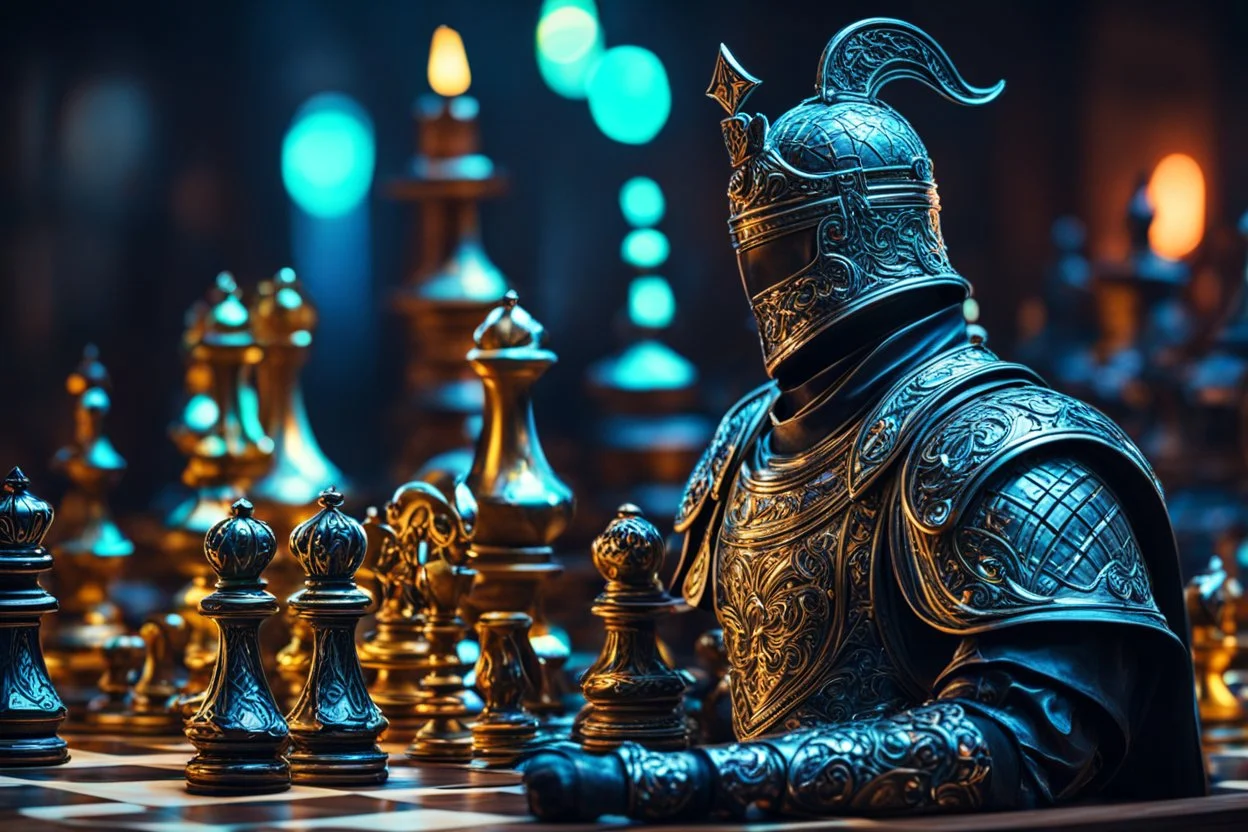 Chess knight in 8k live action artstyle, close picture, neon effect, intricate details, highly detailed, high details, detailed portrait, masterpiece,ultra detailed, ultra quality