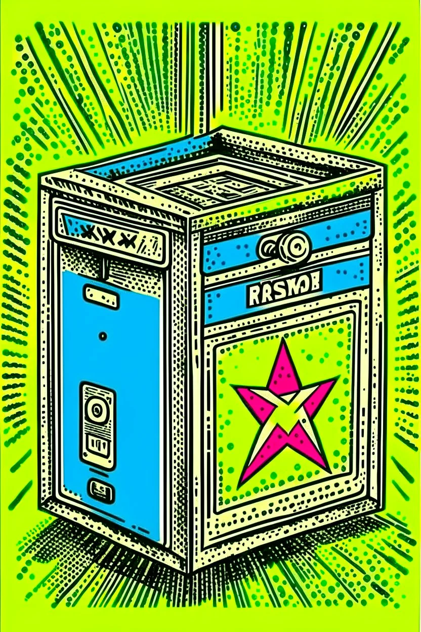 Vintage pop art style, jewish donation box