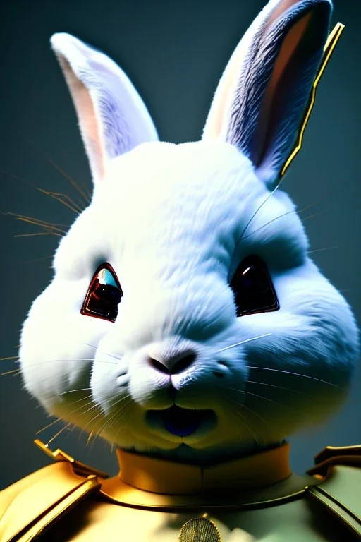 Sweet Rabbit mask, suit, photo studio, black background, unreal engine 5, concept art, ray tracing, lumen lighting, ultra detail, volumetric lighting, 3d.