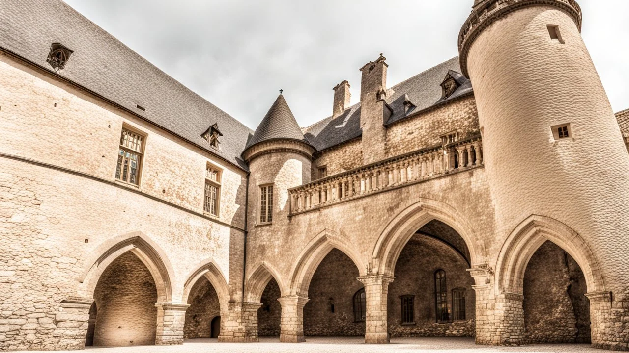 inside the castle courtyard