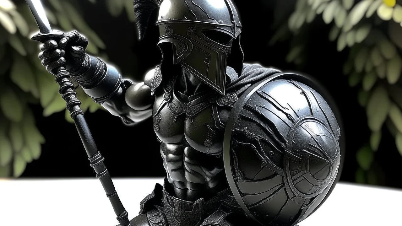 Spartan fighting all black tendril orb