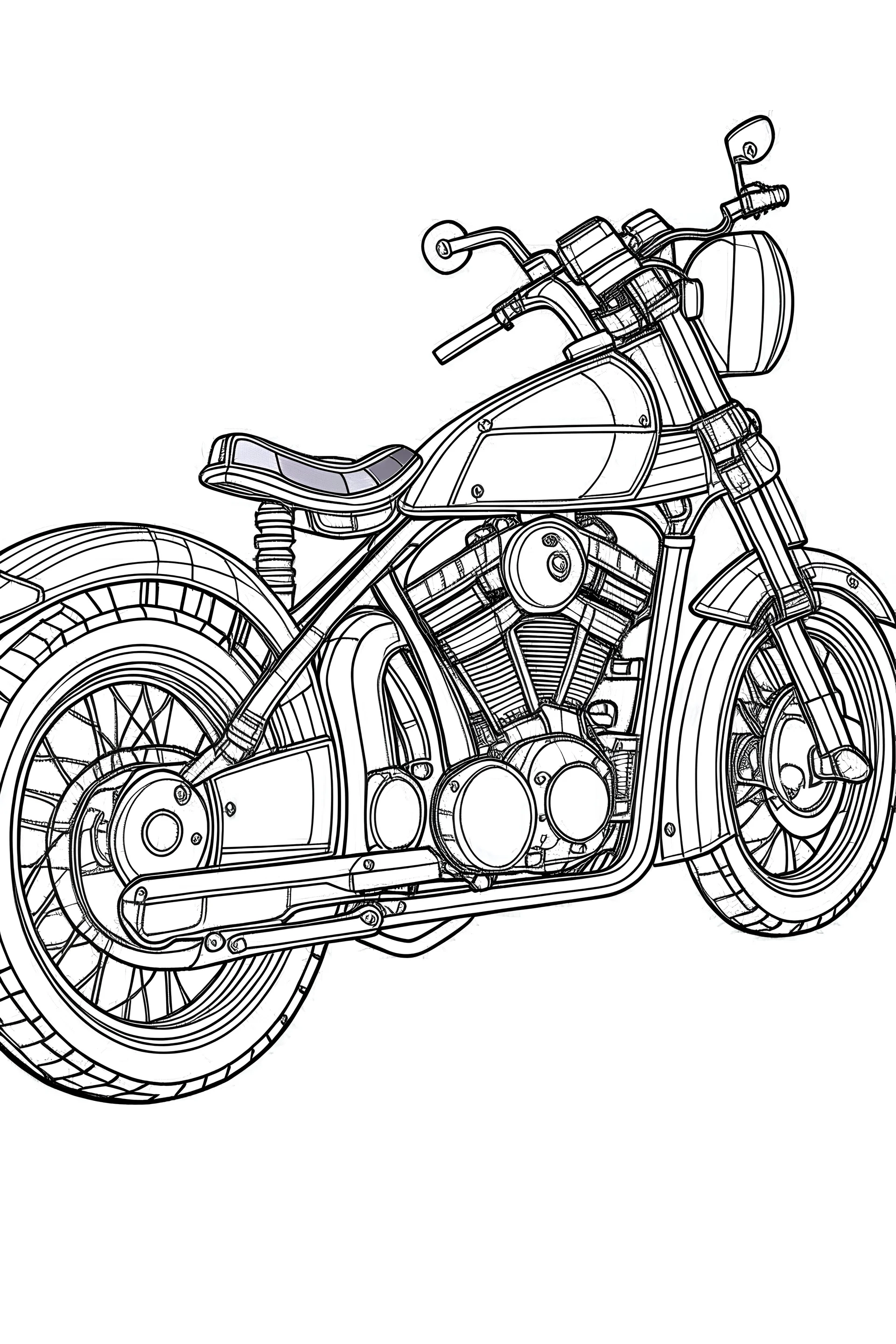 outline art for a Maintenance Motorcycle coloring pages for kids , white background,only use outline, clean line art, white background, no shadows and clear and well outlined, let the image be clear in the page