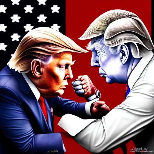 Trump with Biden Armwrestling