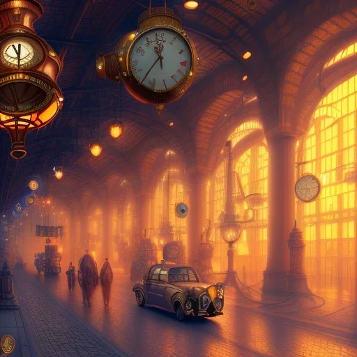 beautiful steampunk city, 8K resolution