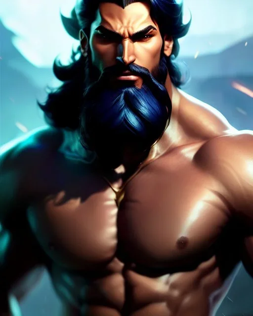 Akshan from League of Legends, Male, full-scale head and shoulders portrait, 8k resolution concept art portrait by Greg Rutkowski, Artgerm, WLOP, Alphonse Mucha dynamic lighting hyperdetailed intricately detailed Splash art trending on Artstation triadic colors Unreal Engine 5 volumetric lighting Splash art fantasy