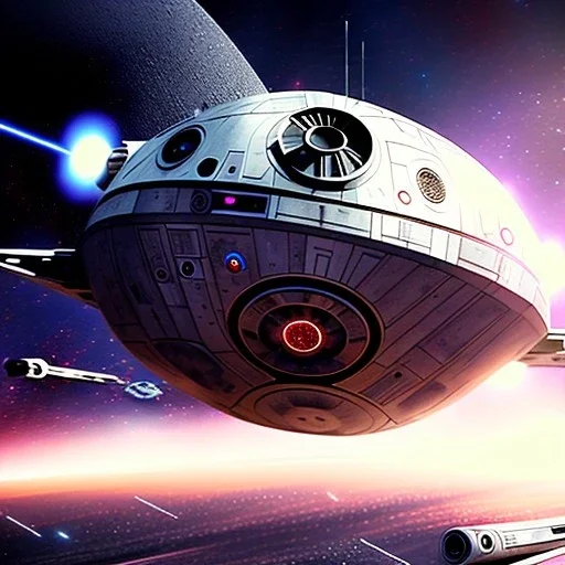 Space mothership, star wars style, metalic color, hyper realistic, blur