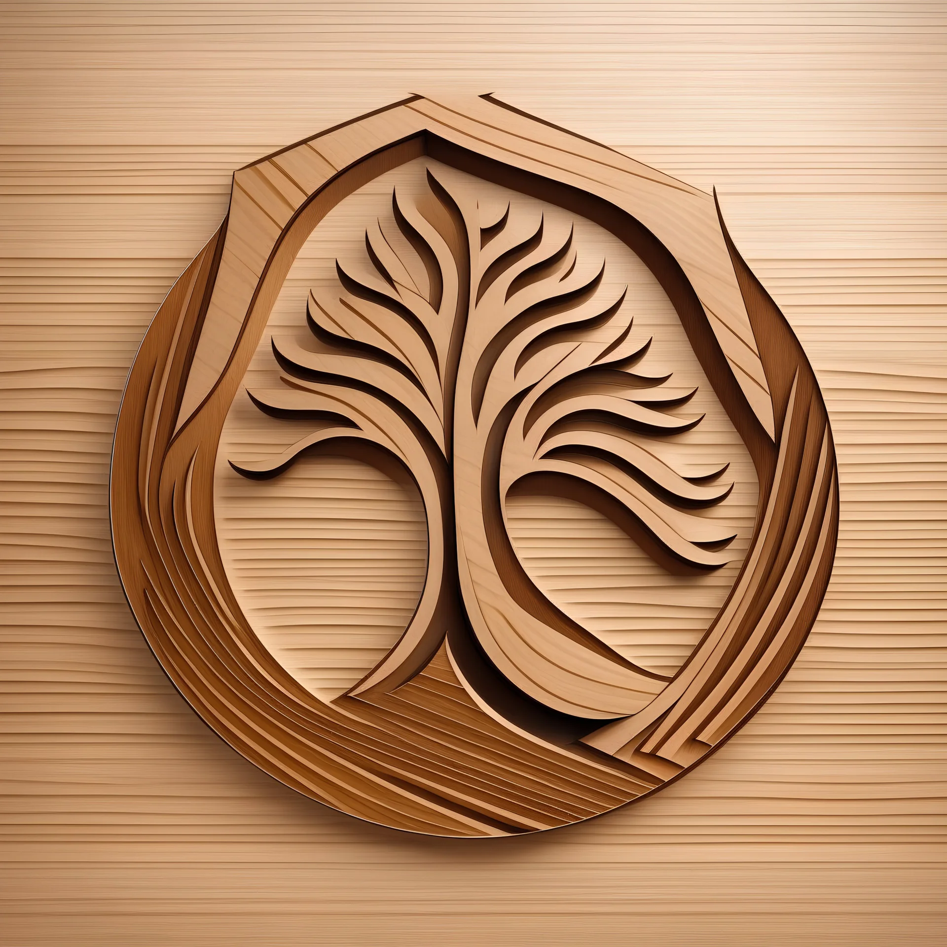 a wood shaped logo expressing celebration