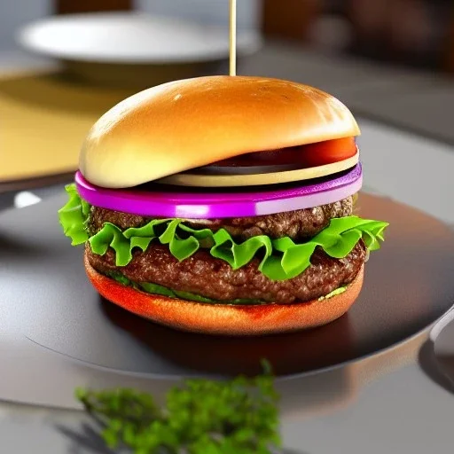 Realistic burger, full of details, smooth, ultra high definition, 8 k, unreal engine 5, ultra sharp focus, vaporwave colorful, concept art, smooth, extremely sharp detail