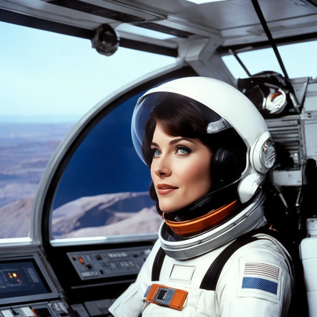 Zova, Space 1999, she is piloting the shuttle: view from the outside