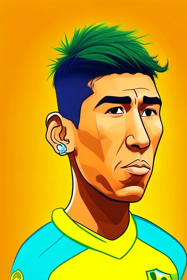 Roberto Firmino Brazilian soccer player 2d cartoon