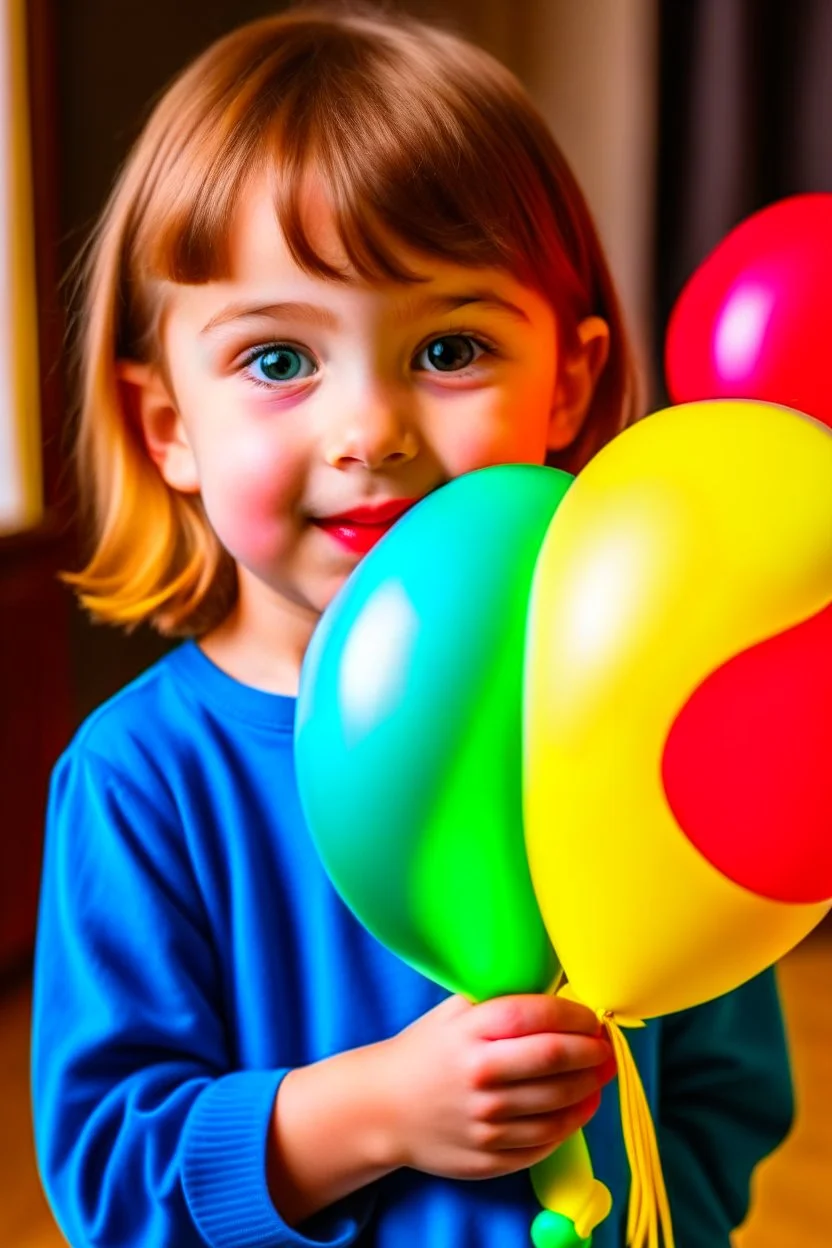 child holding a balloon animal