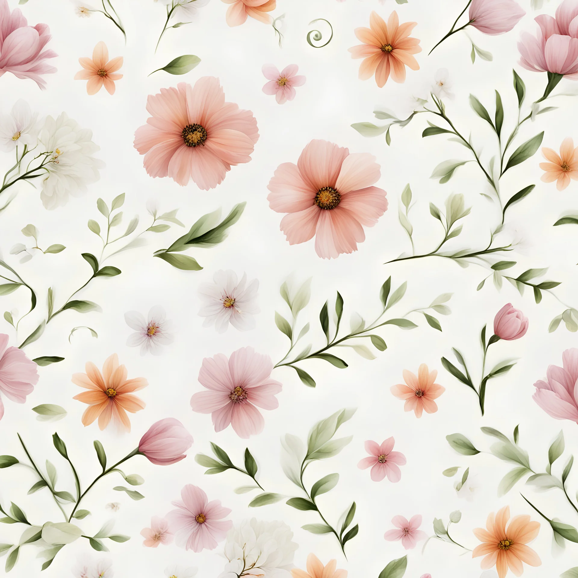 Beautiful flowers printable paper white background