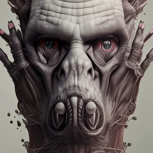 Hyperrealistic monster arms and hands