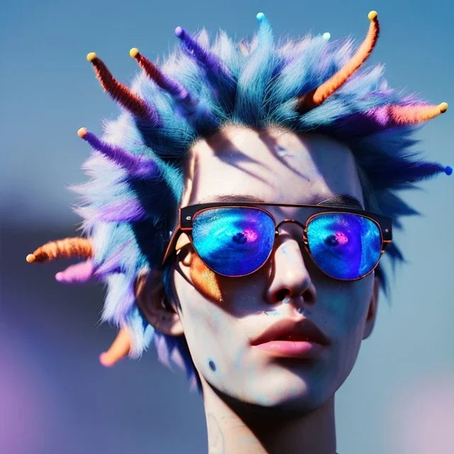 Ultra Realistic photo, medium shot view, drunken dancer women, carnival scene, monster hair, steampunk. Blue hair, confeti, Sunglasses, smoking, happy, festival, red fog. highly detailed, concept art, unreal engine 5, ray tracing, RTX, lumen lighting, ultra detail, volumetric lighting, 3d, finely drawn, high definition, high resolution.