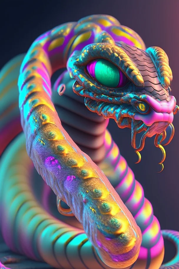 Snake cyclops bull-like ,delicate colors, ultra detailed, smooth, light effect，vaporwave colorful, smooth, extremely sharp detail, finely tuned detail, ultra high definition, 8 k, unreal engine 5, ultra sharp focus